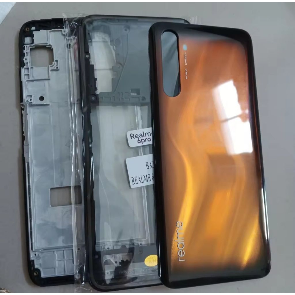 Casing housing  fullset frame + Bezel + backdoor Realme 6 pro / Realme 6 Original.