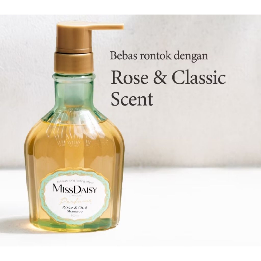 Miss Daisy Rose Dan Oud Shampoo 500ml - Anti Lepek Berminyak Ketombe Rontok - French Perfume Shampo 