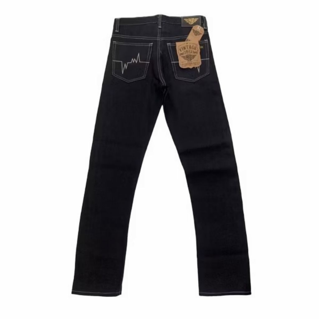 asco Celana Denim Selvedge 14 Oz Black Indigo/ Blue indigo