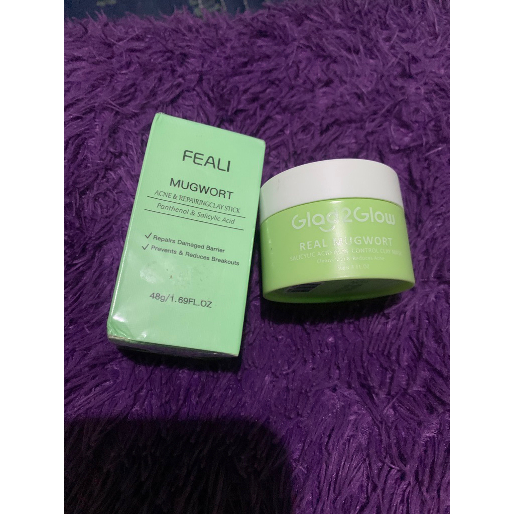Glad2glow & Feali mugwort acne clay mask (preloved)