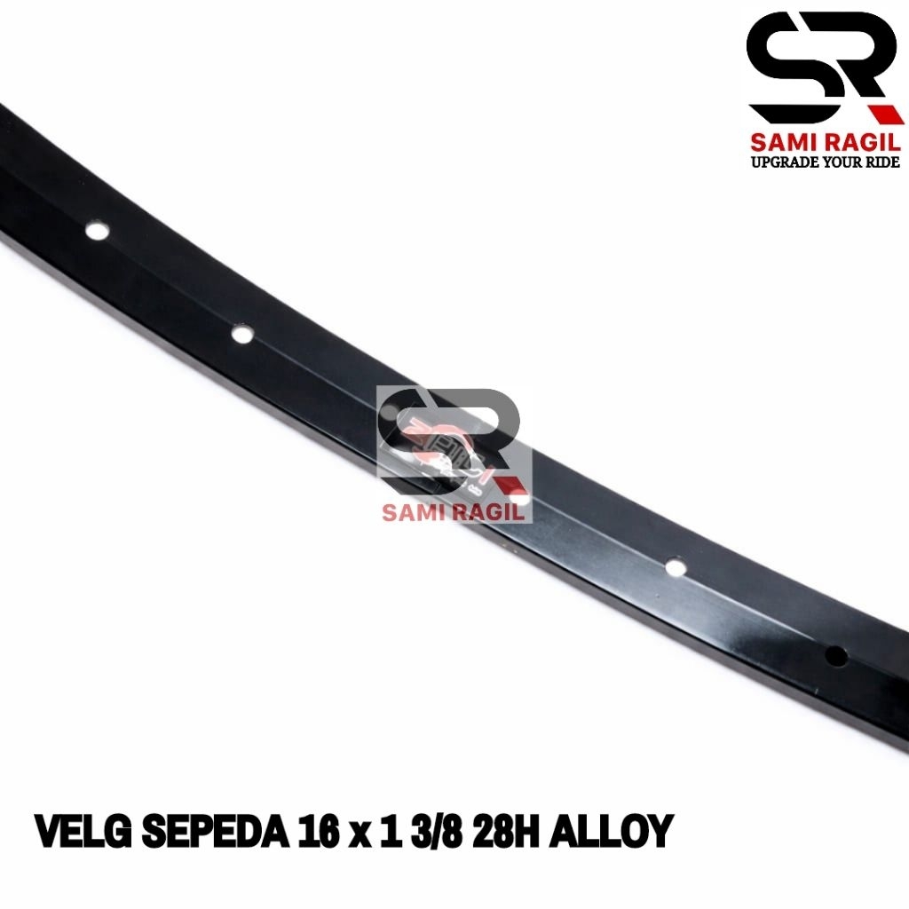 VELG SEPEDA 16 x 1 3/8 LUBANG 28 HOLE 28H RIM RIMS 16x1 3/8 PLUS + ALLOY ALUMUNIUM LIPAT SELI