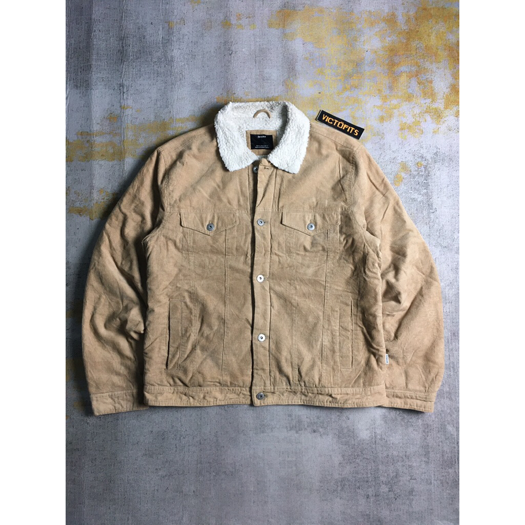 Jaket Trucker Bershka Sherpa Corduroy