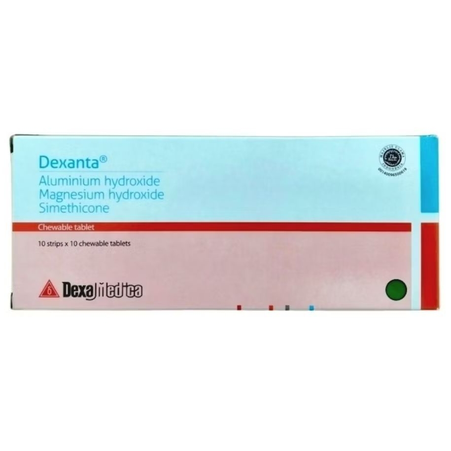 DEXANTA Tablet Kunyah (100's /Dus) - Obat Sakit Maag Tablet Kunyah