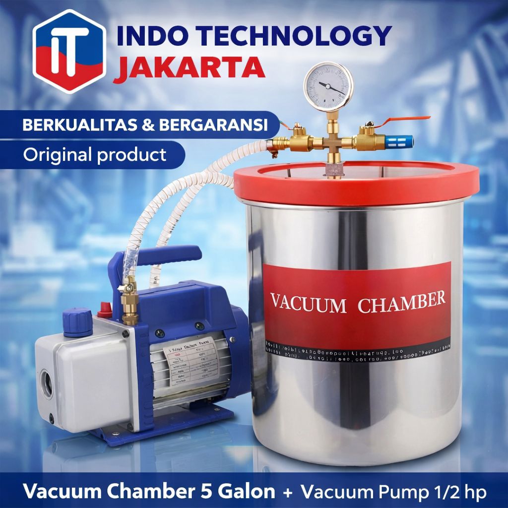 Vacuum Chamber 5 galon + Vacuum Pump 1/2 hp