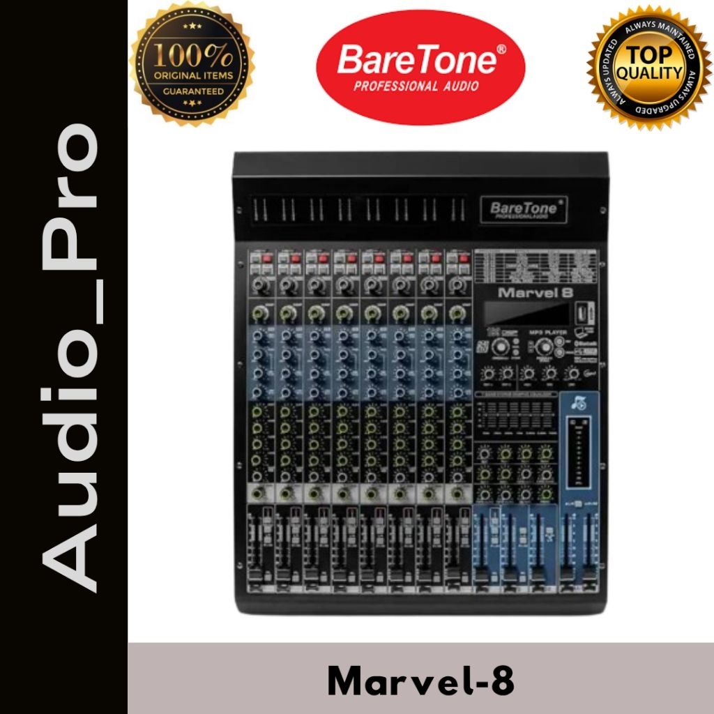 BARETONE AUDIO PROFESSIONAL AUDIO MIXER 8 CHANNEL | MARVEL 8