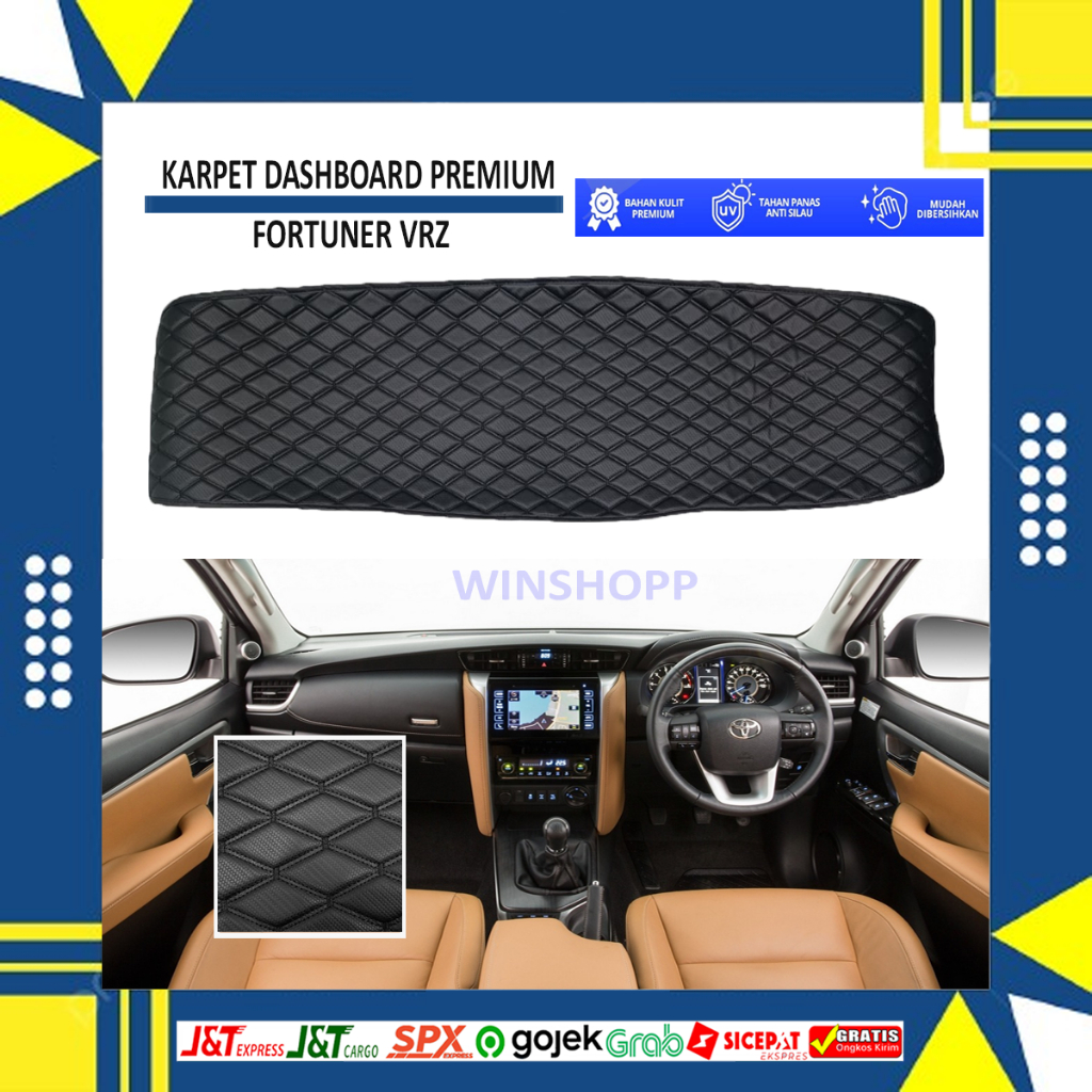 KARPET DASHBOARD ALAS DASHBOARD KULIT SINTESIS FORTUNER VRZ MOTIF WAJIK