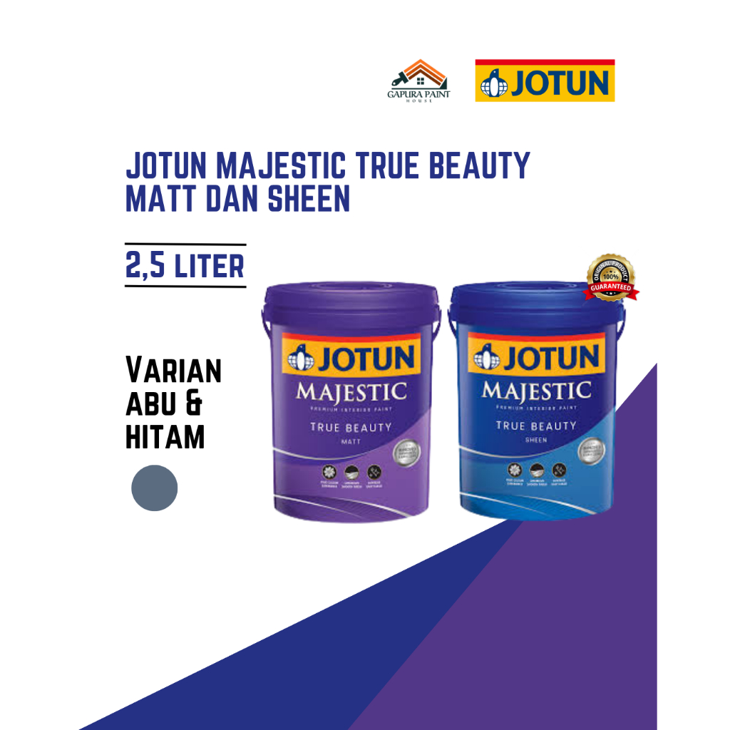 Cat Tembok Jotun Majestic True Beauty 2.5L - Matt & Shine - Abu & Hitam