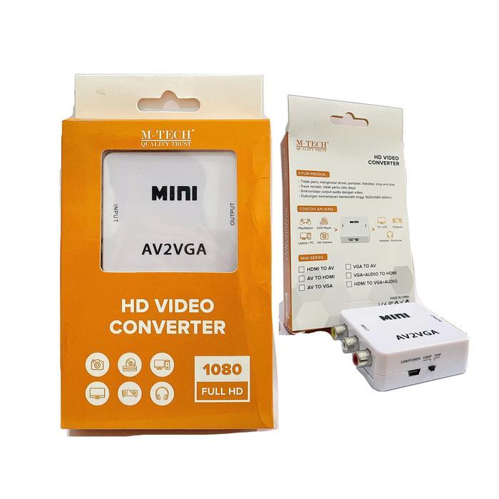 Converter AV to VGA Mini Box - RCA to VGA - AV to VGA