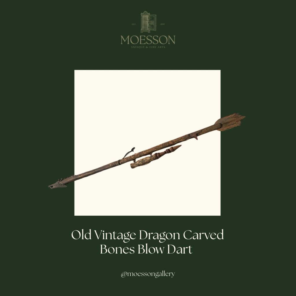 Pipa Tiup Tulang Ukiran Naga Lawas Jadul Tua