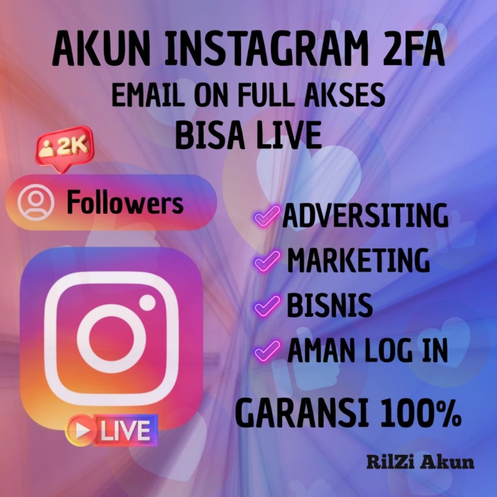AKUN IG FOLLOWERS 2K FOLL-10K FOLL + BISA LIVE SIAP PAKAI & BERGARANSI