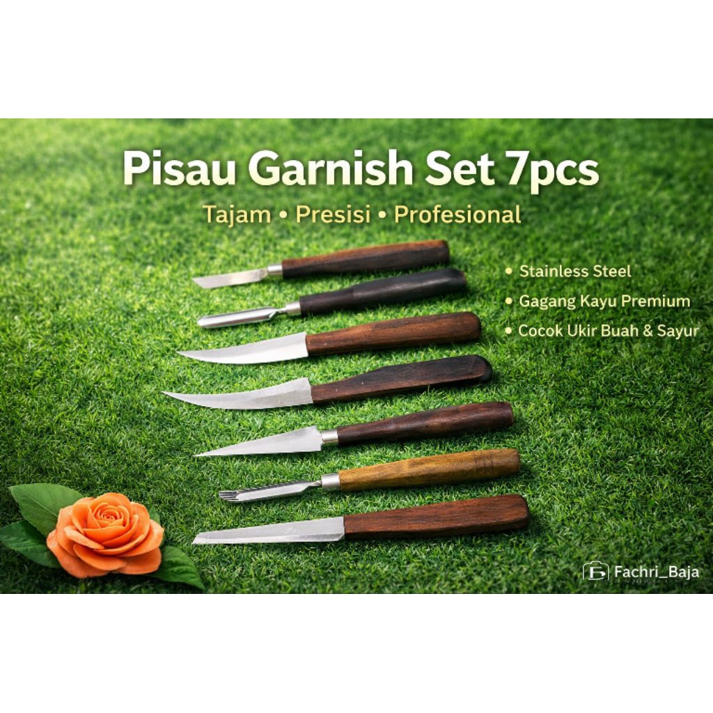 pisau garnis 1set isi 7 / pisau garnis / pisau ukir buah Stainless / pisau buah / pisau dapur
