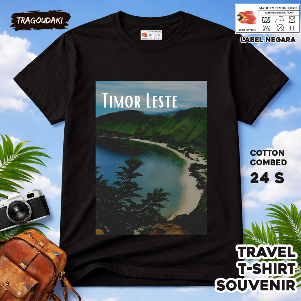 KAOS Oleh oleh TIMOR LESTE  Baju Suvenir Tag TIMOR LESTE 4  bahan cotton combed 24s