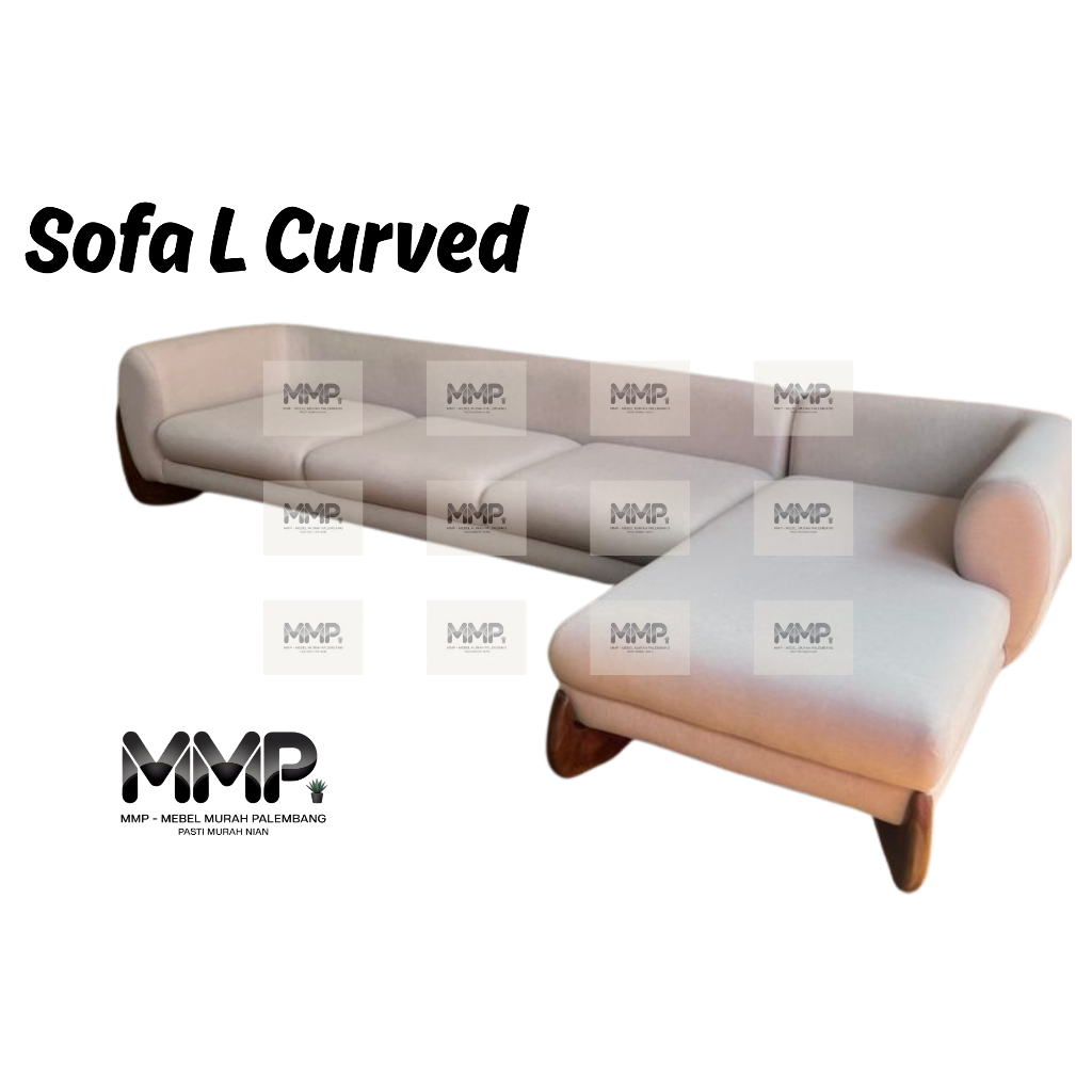 Sofa L Curved Minimalis | Sofa L Lengkung Minimalis Murah Palembang