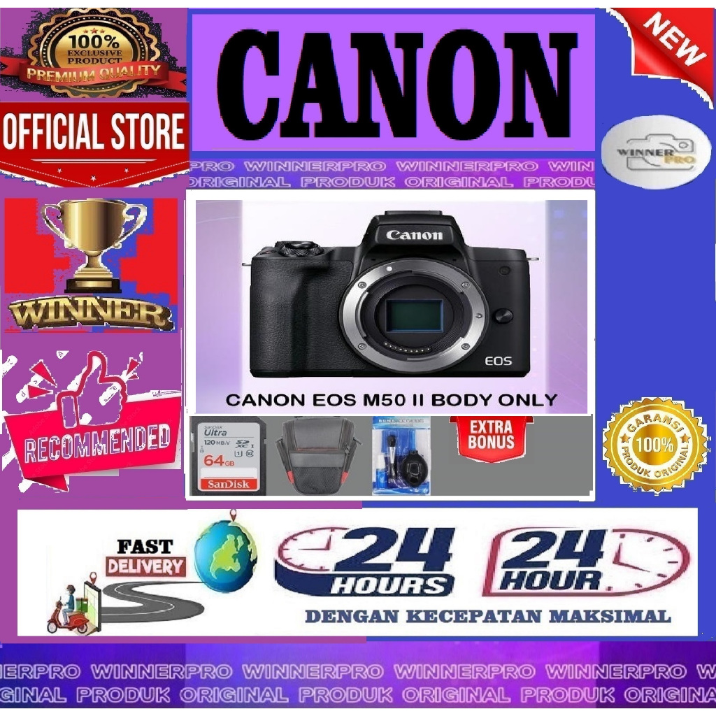 Canon Eos M50 Mark II Body Only - Kamera Canon Eos M50 II