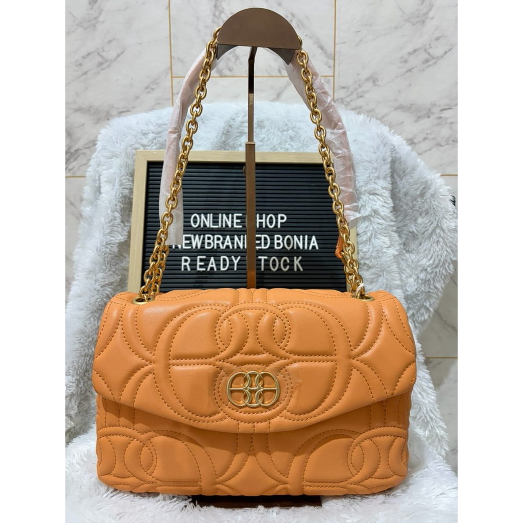 READYSTOCK tas bonia original sling shoulder bag rantai emboss la luna - orenge