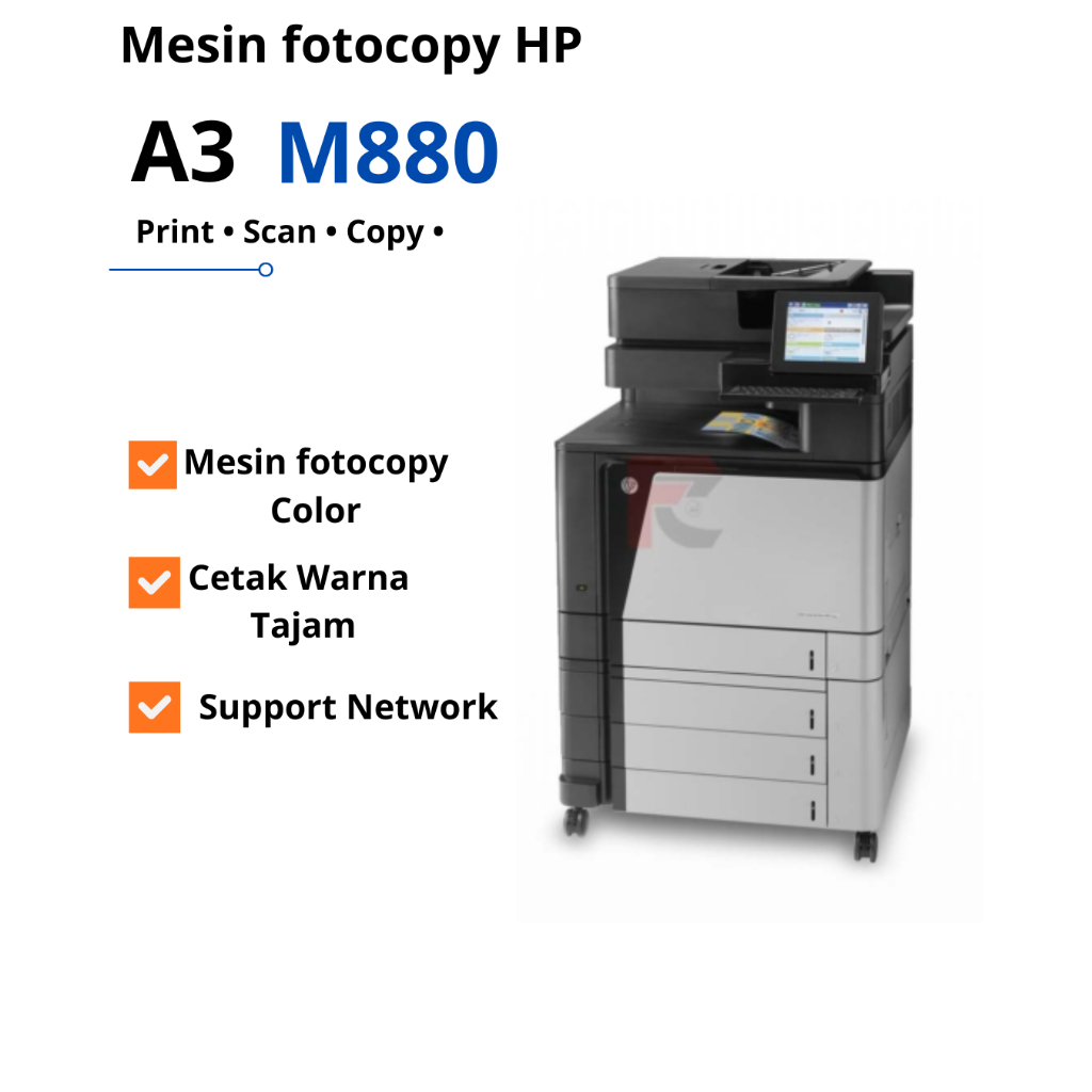 Mesin Fotocopy HP M880 | Print Scan Copy Color | A3 Digital Copier | Cepat & Multifungsi untuk Kanto