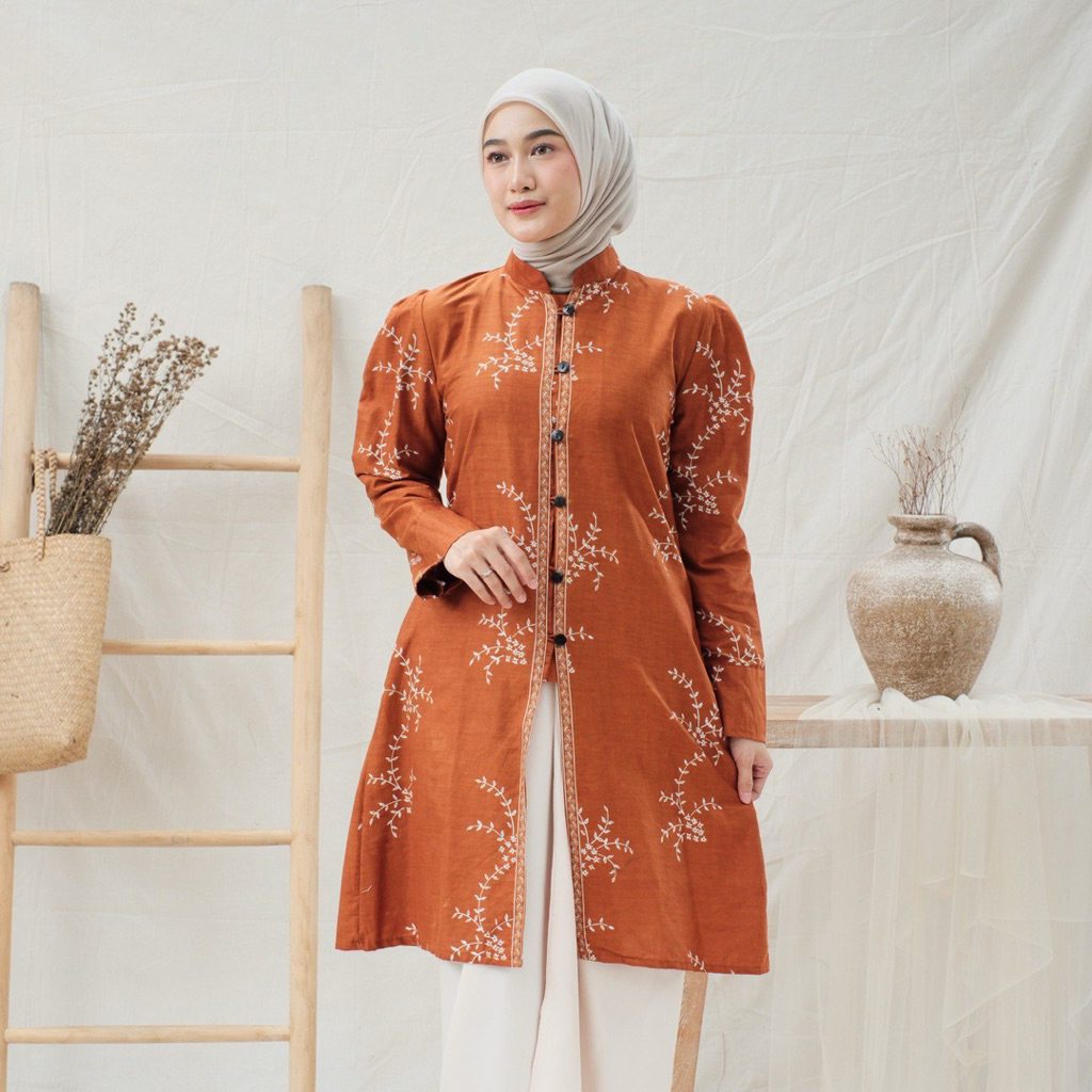 Tunik Batik Wanita Modern | Atasan Fashion Muslim Wanita Busui Friendly | Batik Tunik Wanita Modern 