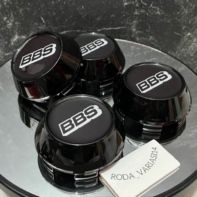 Dop roda tutup velg racing kerucut hitam motif bbs diameter 6,5cm