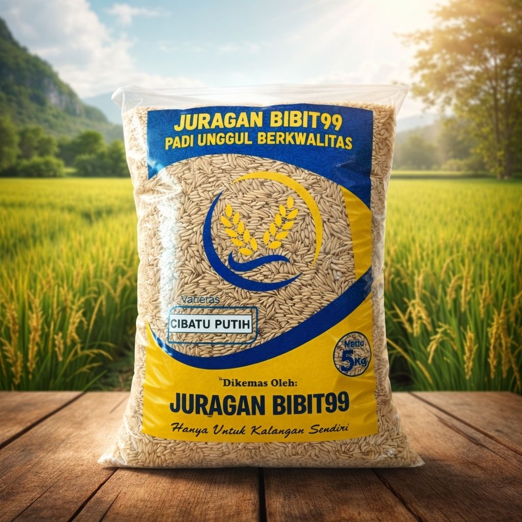 benih padi unggul cibatu putih menghaslikan nasi pulen kemasan 5kg