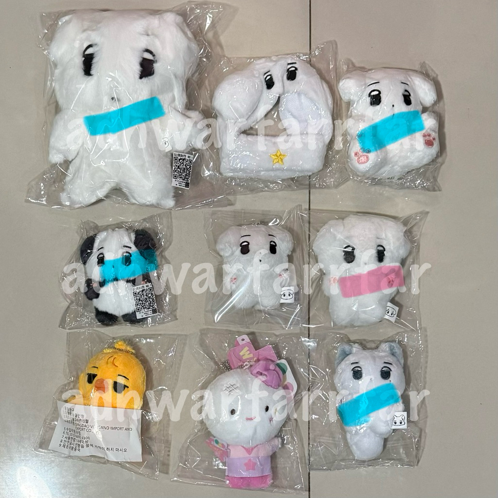 Winter aespa doll jikjik 20cm, fanlight lightstick cape/cover, sitting, panda, v2, v3, white fox, mi