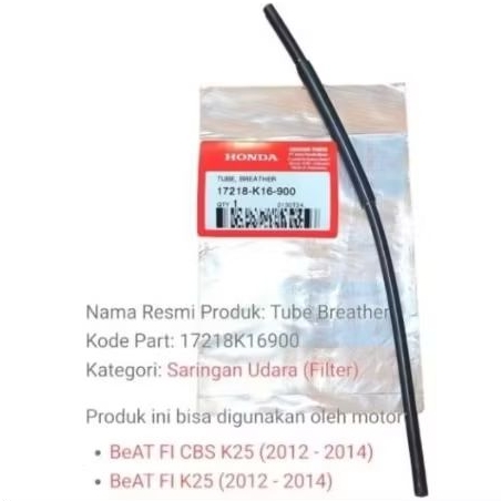 SELANG HAWA BOX FILTER BEAT ESP FI K16 SCOOPY ORIGINAL