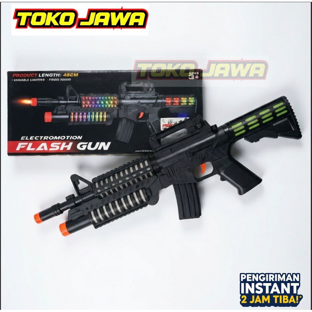 Mainan Anak Pistol Pistolan/Tembak TembakanPanjang Ada Suara dan Lampu Menyala AK858