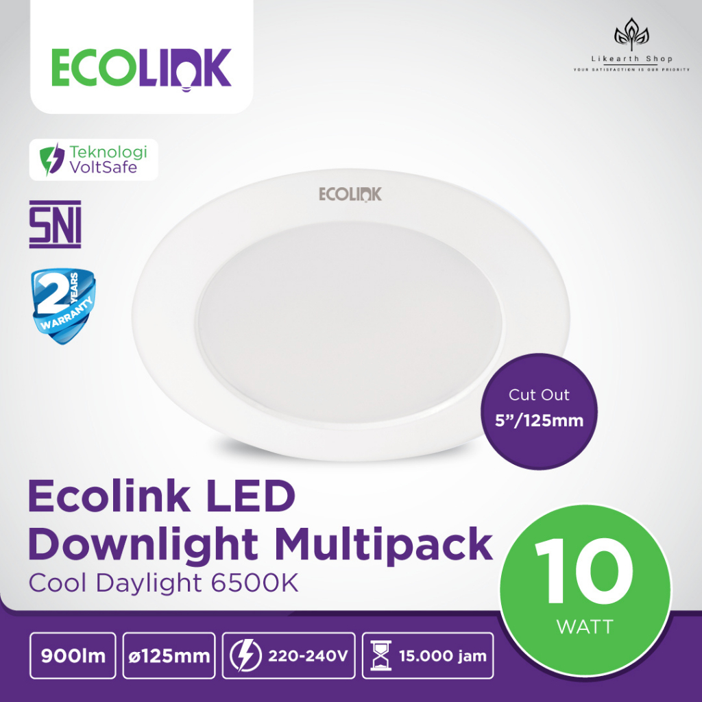 Ecolink Lampu LED Downlight Multipack 10W Putih Cerah