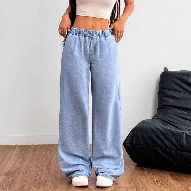 Celana Jeans Wanita Baggy Jeans /Jeans Kulot Pinggang Karet Melar/Jumbo/bisa sampai BB 100 kg