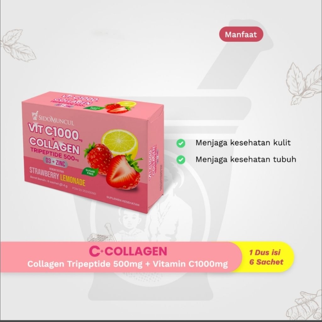 Minuman Serbuk Vitamin C Collagen Sidomuncul 1000mg