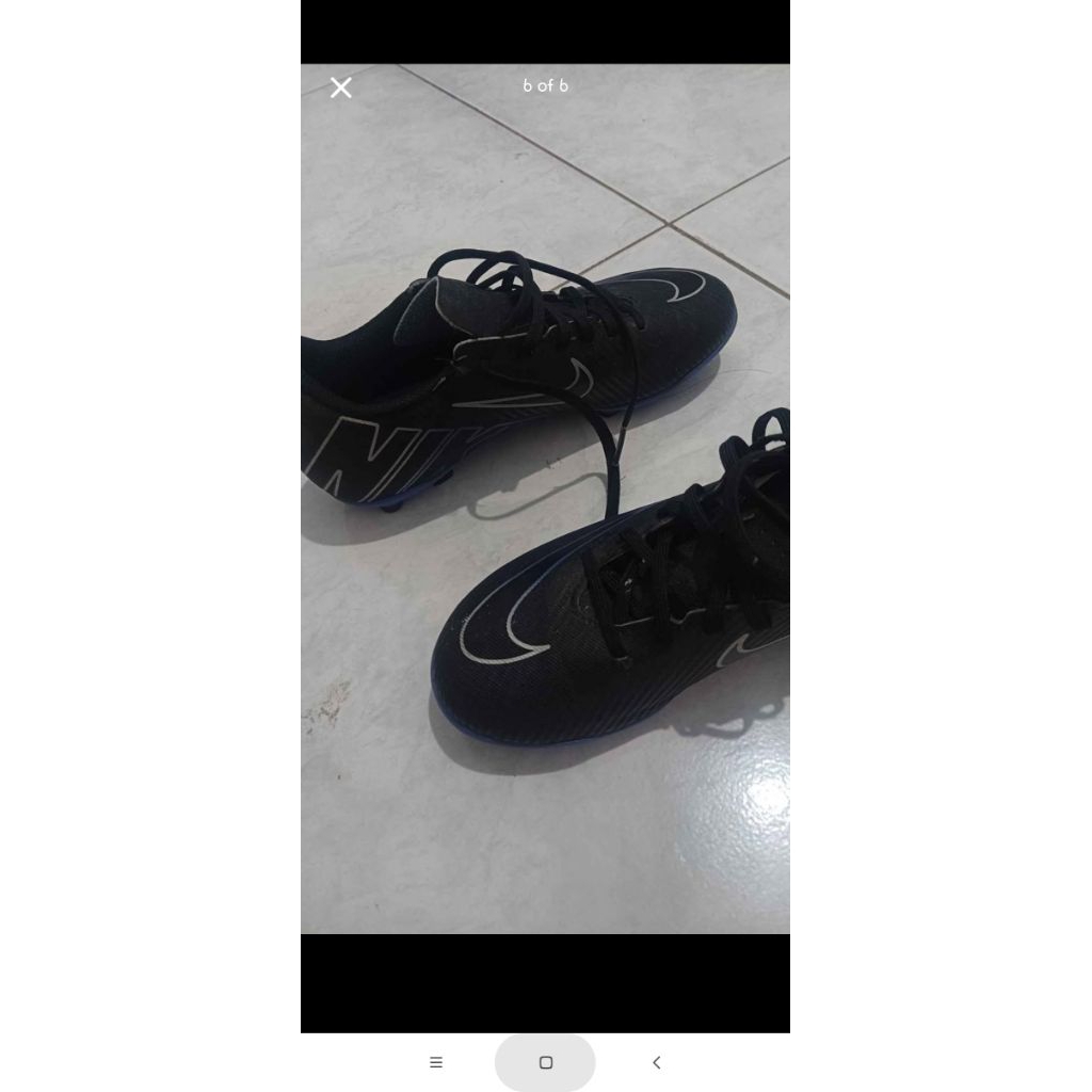 sepatu sepak bola anak merk NIKE JR superfly 9 Club FG biru navy hitam bekas second bagus murah berk