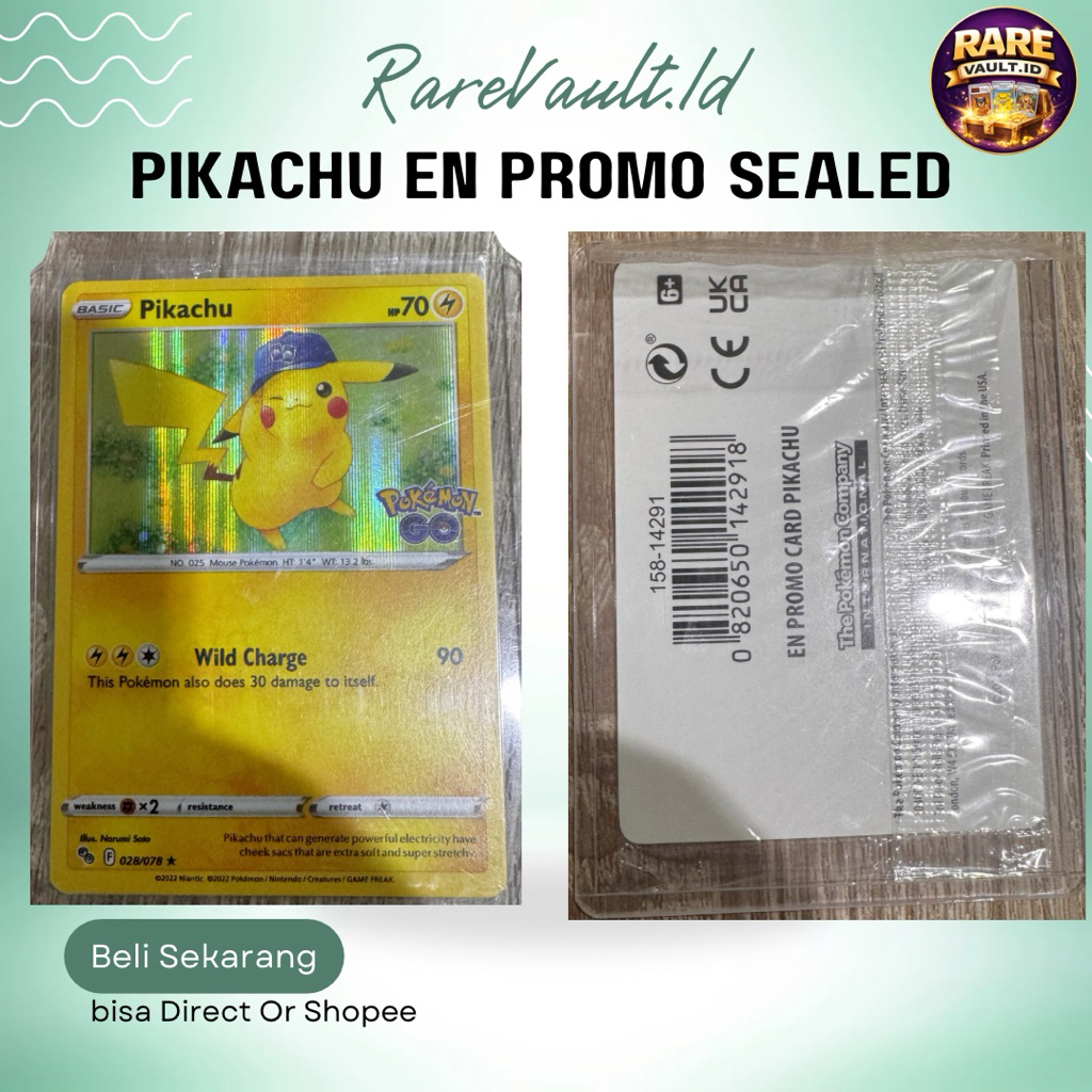 Pikachu Promo Pokemon Go segel sealed inggris english EN