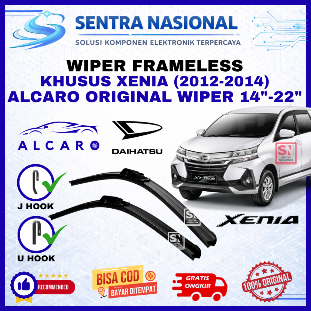 Wiper Mobil Daihatsu Xenia (2012-2014) ALCARO ORIGINAL | Wiper Kaca Mobil Daihatsu Xenia Model Frame