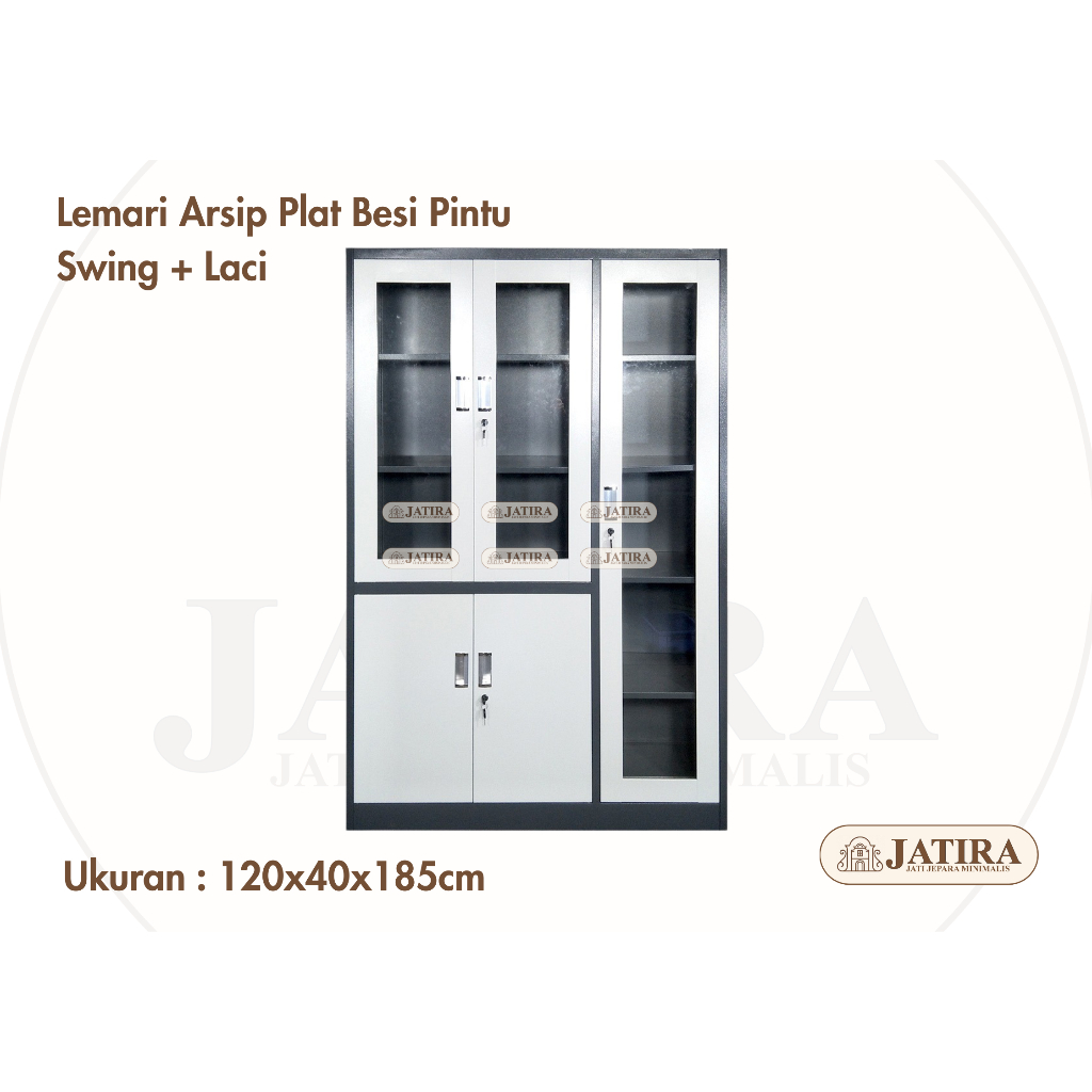 Lemari Arsip Plat Besi Pintu Swing + Laci | Lemari Arsip Murah Palembang