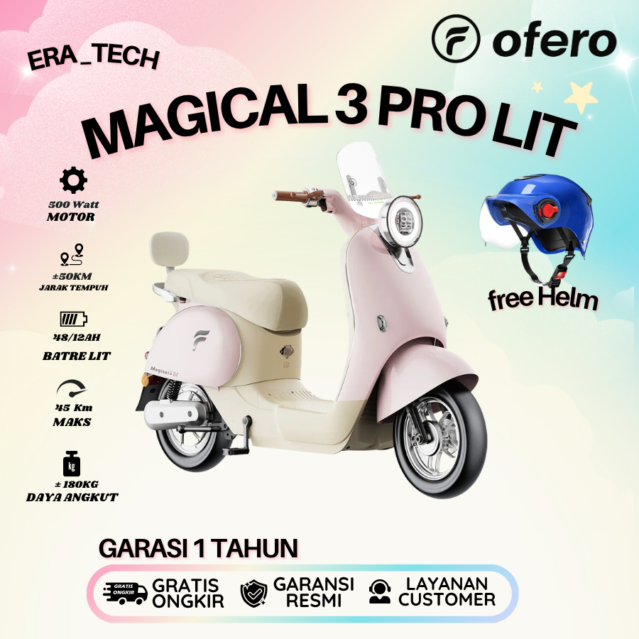 OFERO Sepeda Listrik Ofero Magical 3 Pro Lit Anti air