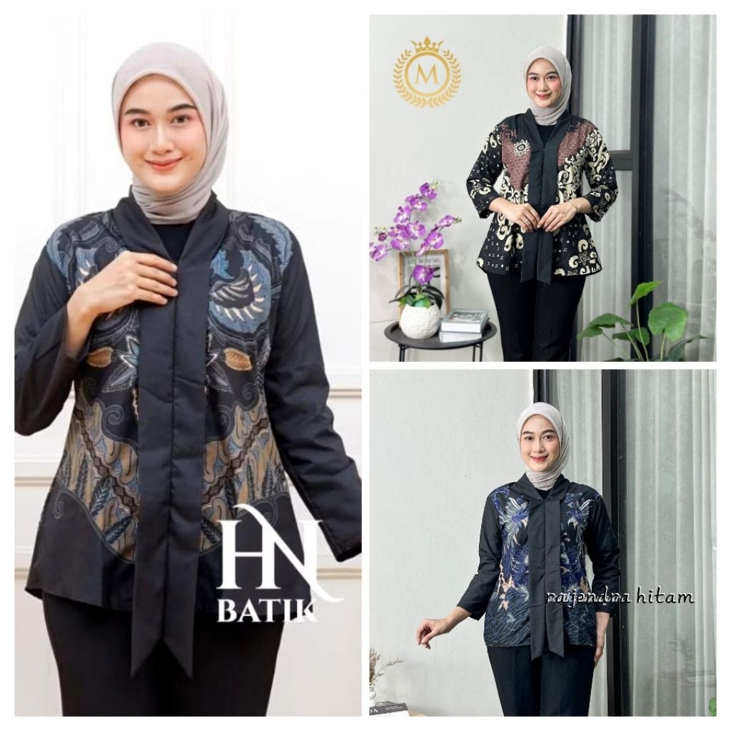 Baju Blus Model Bagus Batik Atasan Wanita Seragam Kerja Kantor