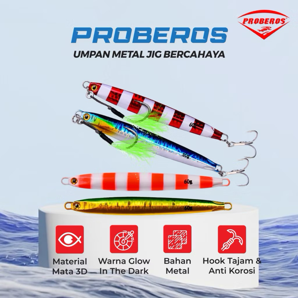 Umpan Pancing Premium Killer Lure Metal Jig 40gram Bahan Berkualitas Tahan karat LURE METAL JIG PROB