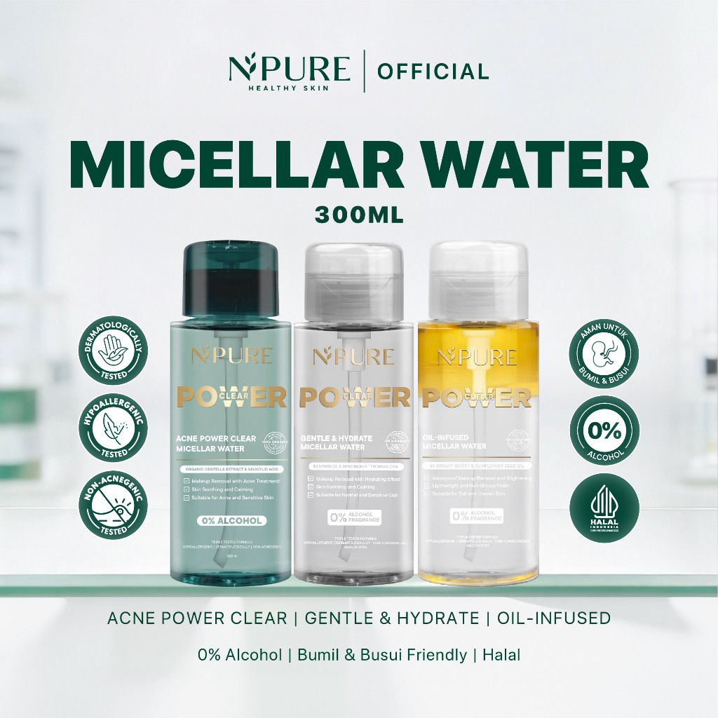 [ALL VARIAN] NPURE Micellar Water All Variant - Pembersih Wajah dengan Sekali Usap