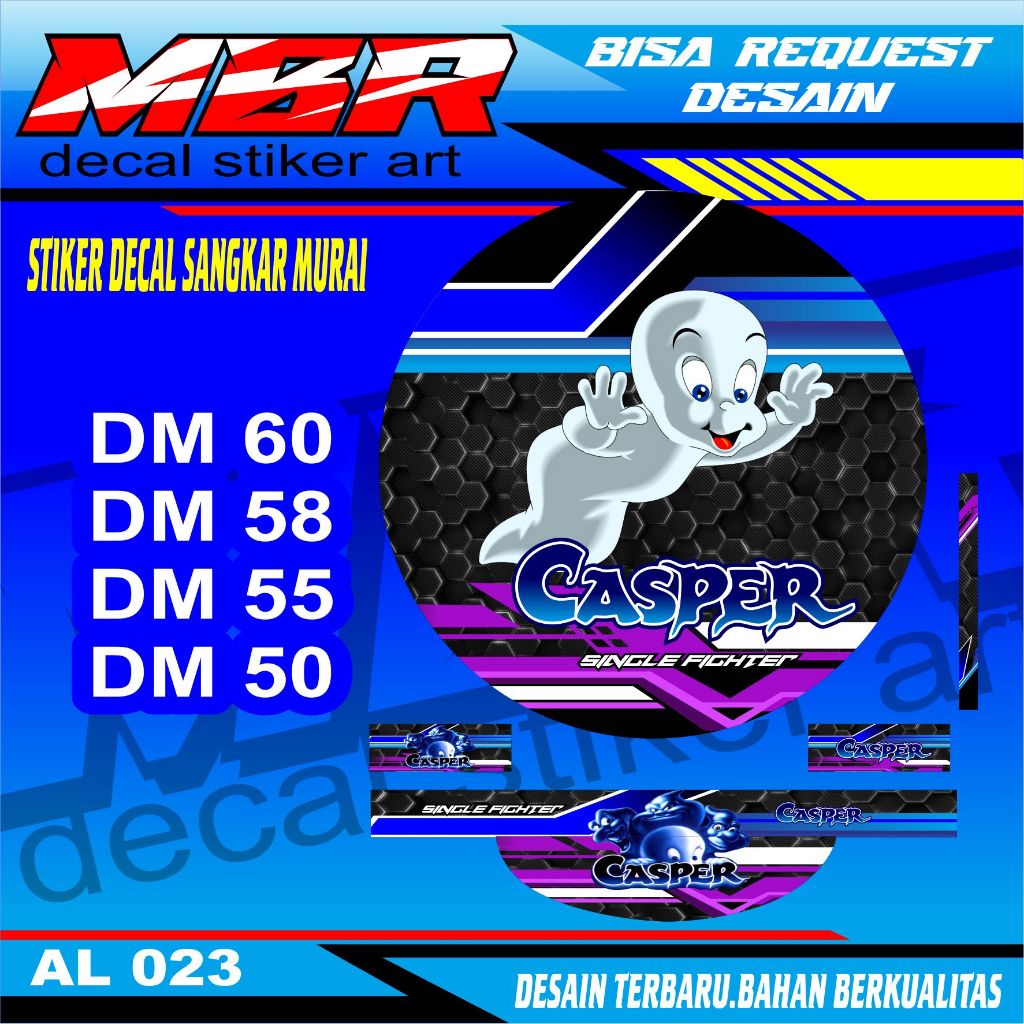 MBR decal sangkar murai CASPER..stiker sangkar karboon stiker sangkar murai