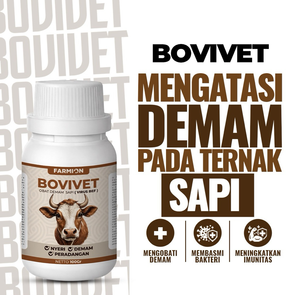 FARMION - Bovivet Obat Demam Sapi Ampuh | Obat BEF Sapi Ngorok Panas Peradangan Nyeri Penguat Imun
