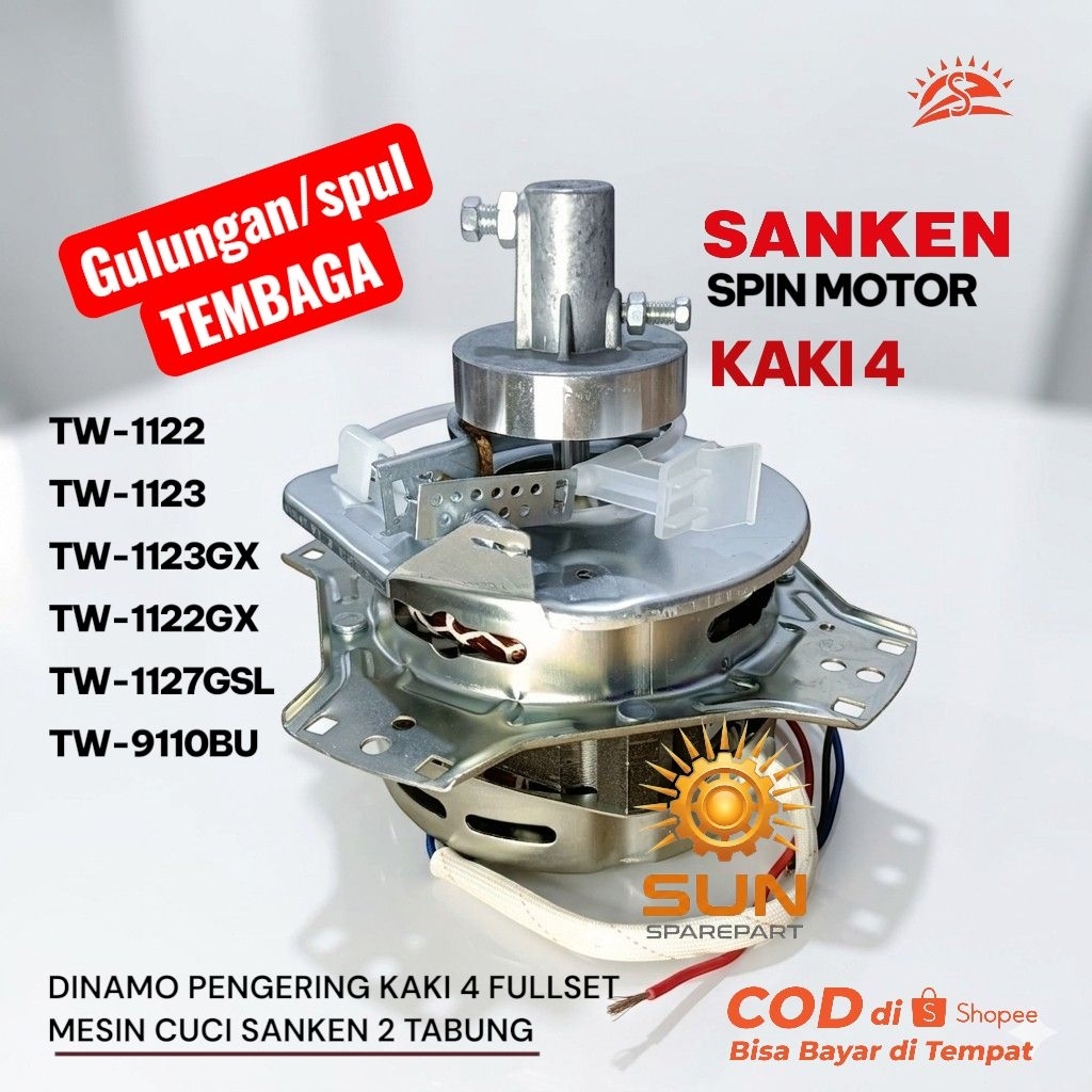 Dinamo pengering Fullset Sanken KAKI 4 Gulungan TEMBAGA TW-1122 TW-1123 TW-9110BU TW-1127GSL TW-1122