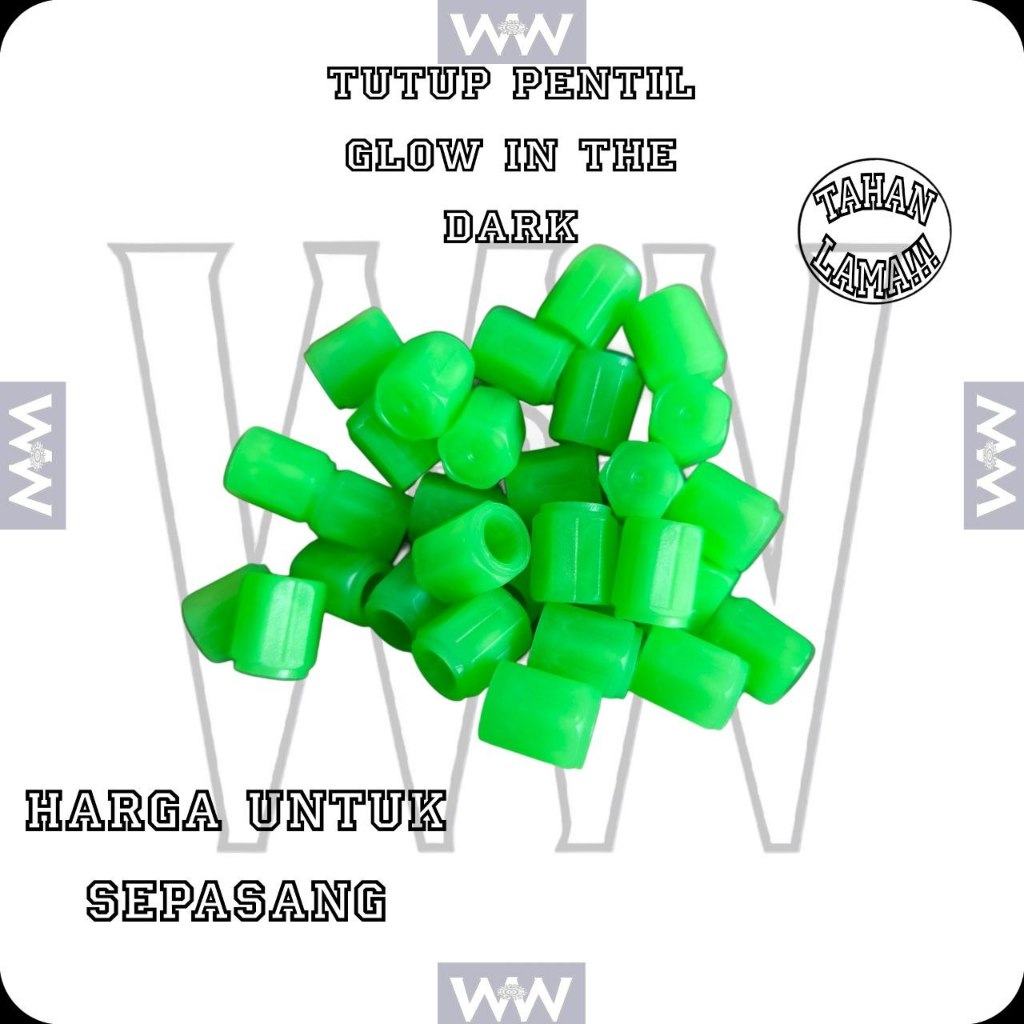 Tutup Pentil Ban Motor Dan Mobil PNP Glow In The Dark Satu Set Isi 2 WW