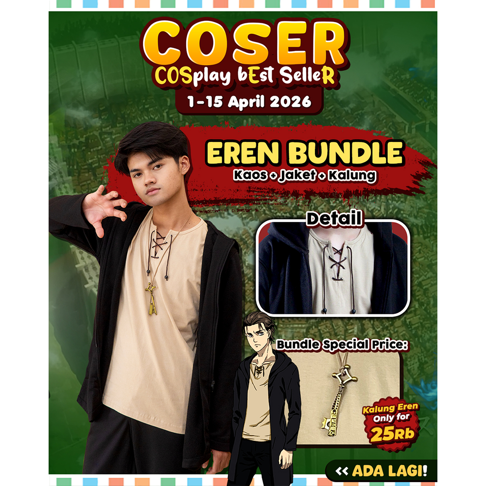 PROMO Kostum Cosplay Set Eren Yeager Yuji Itadori Tanjiro Kamado Monkey D. Luffy Attack on Titan Shi