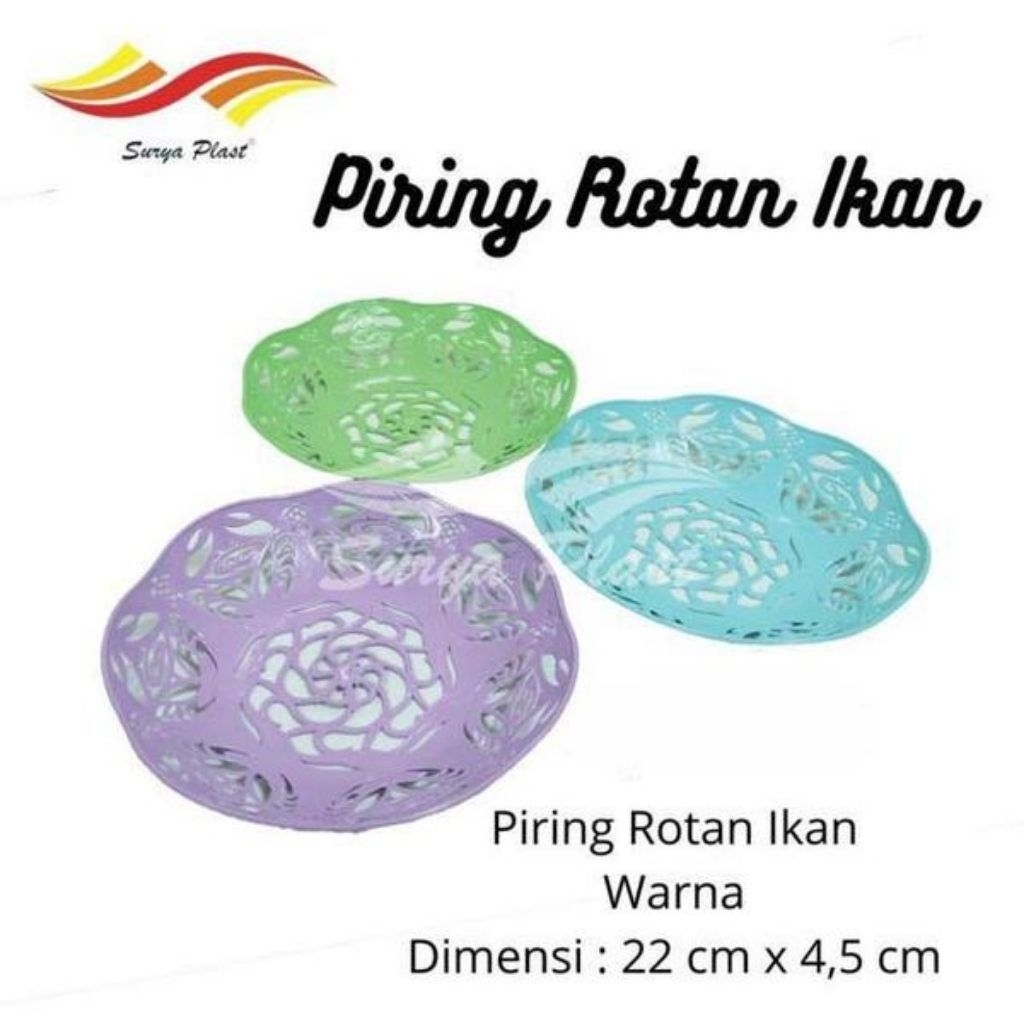 piring ingke plastik rotan ikan
