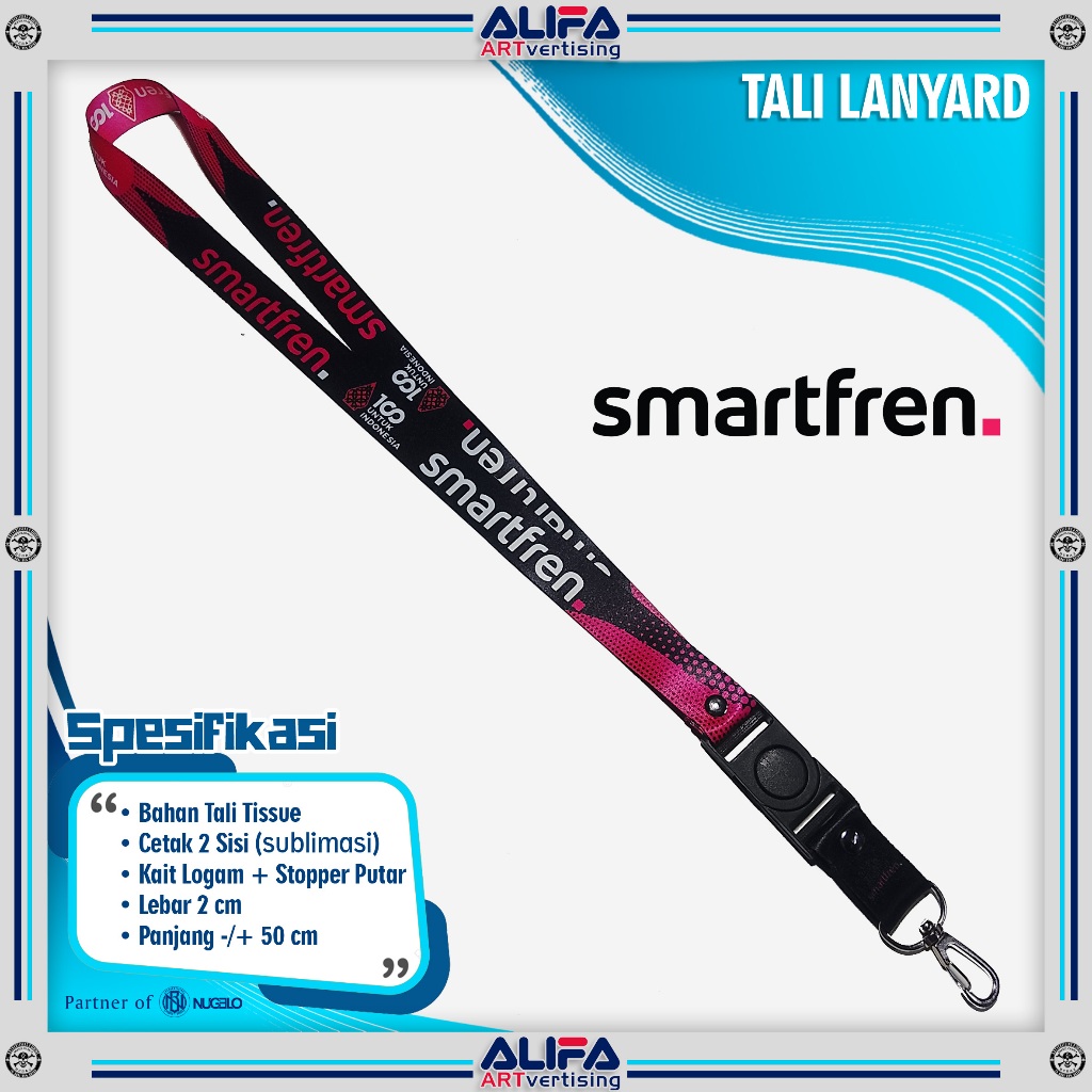 TALI LANYARD GANTUNGAN ID CARD/HP/KUNCI/DLL.. SMARTFREN