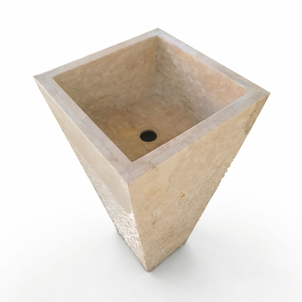 Wastafel Pedestal Batu Marmer Putih