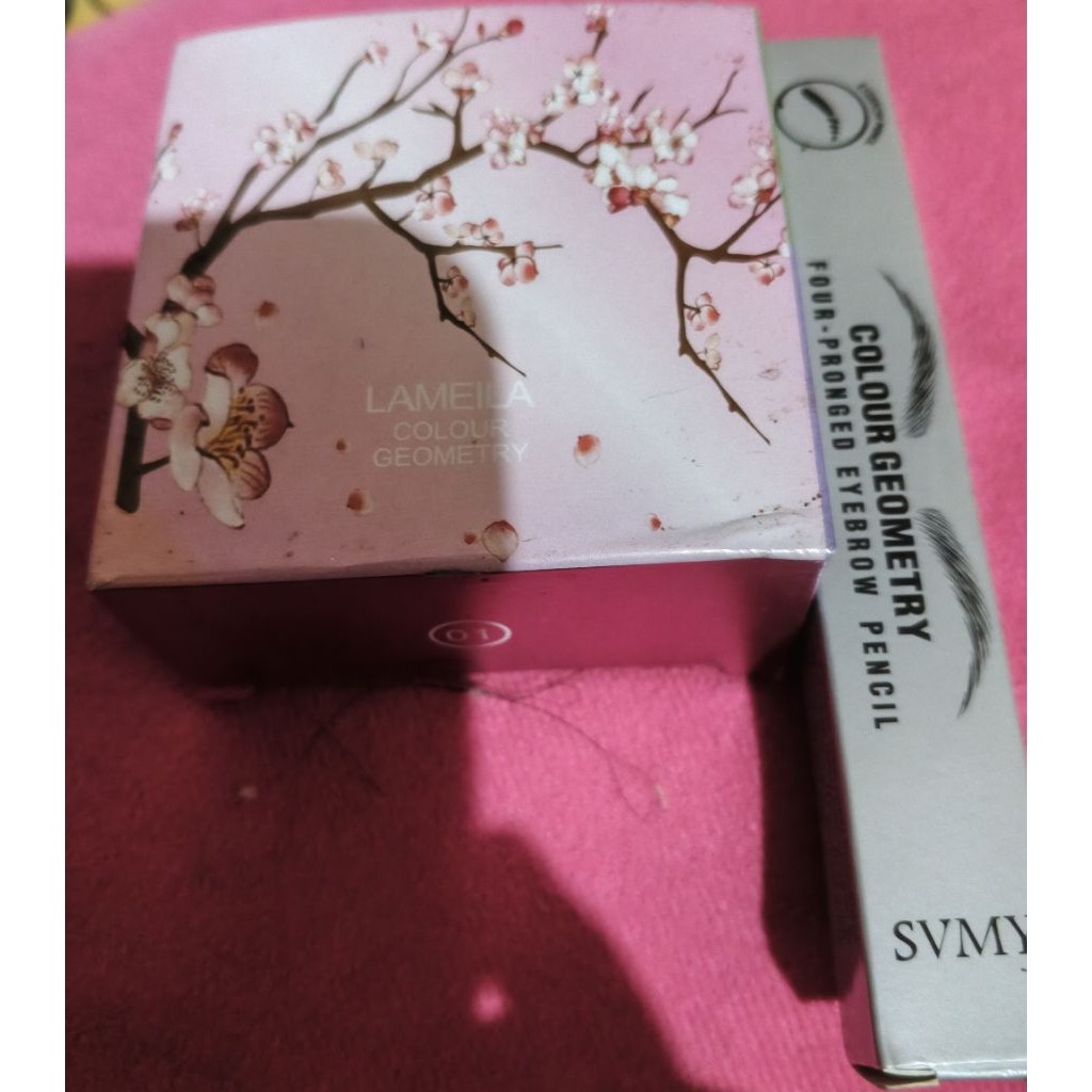 pensil alis svmy dark brown plus bedak tabur lameila