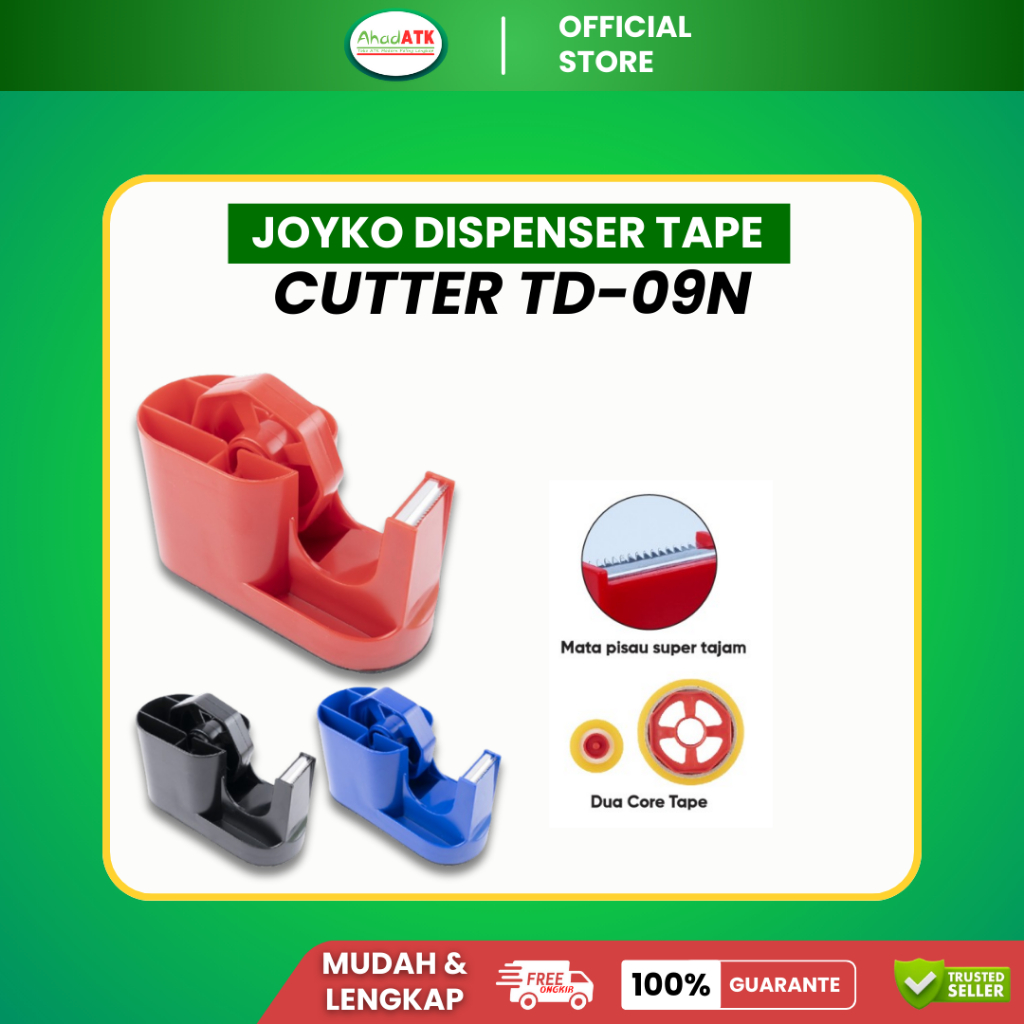 Joyko Dispenser Tape TD-09N / Cutter Tape Kecil Meja / Alat Potong Lakban Kecil / Dispenser Selotip 