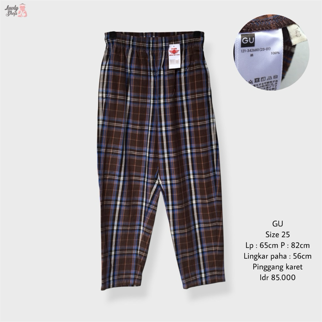 gu by uniqlo celana tartan