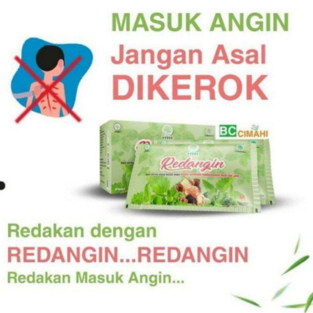 Redangin HNI Perut Kembung Masuk Angin Begah Pusing Flu Bersin Pilek Mabuk Kendaraan Sakit Kepala Ba