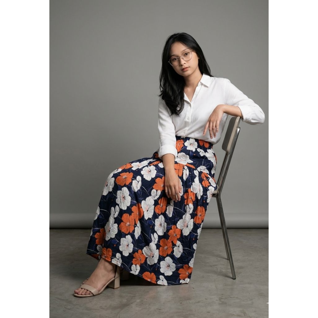 Rok Motif Bunga Bunga, Rok, Rok untuk ke pantai, Rok kekinian, Rok viral, Rok Casual, Bunga, motif b